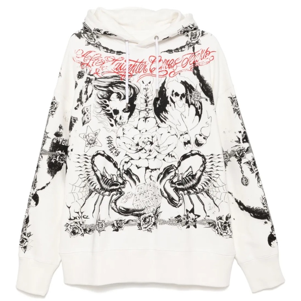 GIVENCHY Graphic Print Hoodie L nwot - Picture 2 of 5